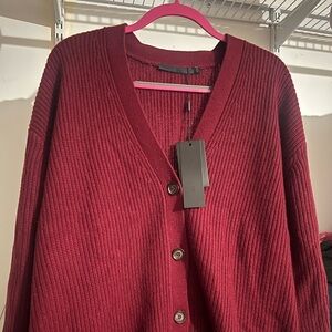 Jenni Kayne wine, cashmere cocoon cardigan, size XS, NWT